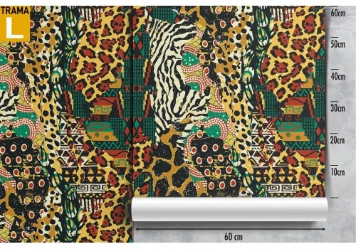 Vintage zebra tiger pattern wallpaper decoration. 2