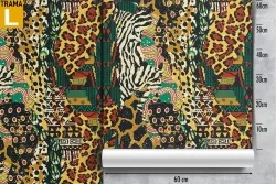 Vintage zebra tiger pattern wallpaper decoration.