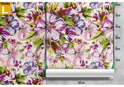 Purple flowers wallpaper nature modern design. 2