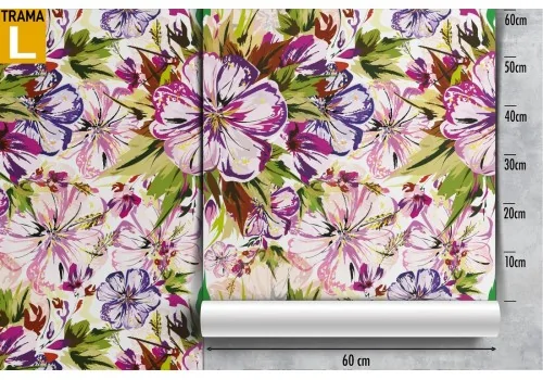 Purple flowers wallpaper nature modern design. 2