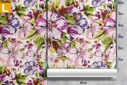 Carta da Parati fiori viola natura design moderno.