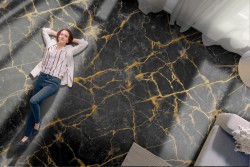 Carta da Parati superficie marmo nero e giallo luxury