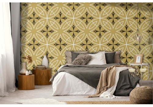 Vintage geometric circles wallpaper decoration.