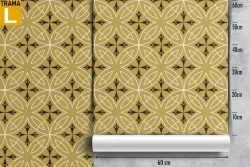 Carta da Parati decorazione geometrica vintage cerchi.