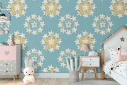 Carta da Parati stelline decorazione bambini a pois.