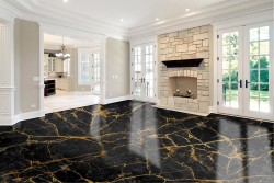 Carta da Parati superficie marmo nero e giallo luxury