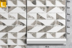 Carta da Parati mattonelle effetto marmo grigio pattern.