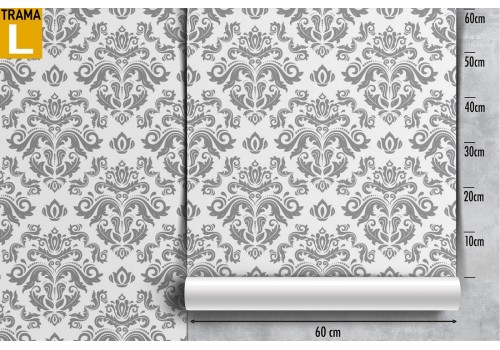 Damask gray wallpaper vintage decoration. 2