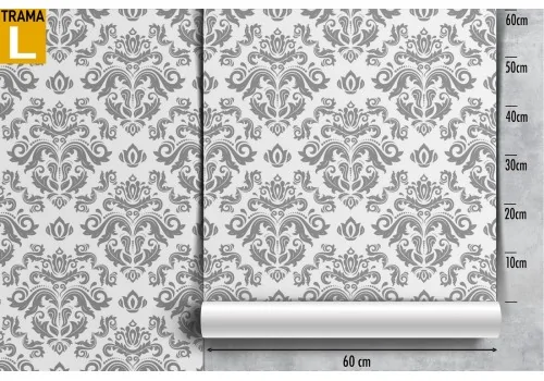 Damask gray wallpaper vintage decoration. 2