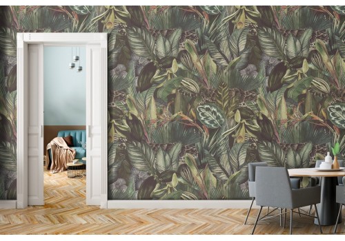 Tropical leaves nature wallpaper pattern.