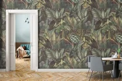 Tropical leaves nature wallpaper pattern.