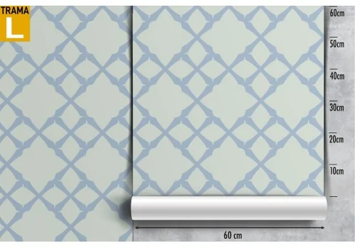 Blue geometric diamond wallpaper decoration. 2