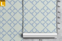 Blue geometric diamond wallpaper decoration.