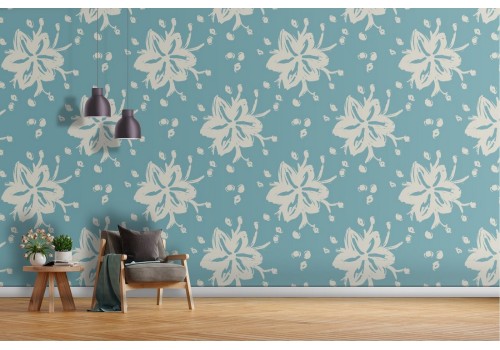 Abstract flowers nature pattern modern wallpaper.
