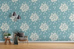 Abstract flowers nature pattern modern wallpaper.