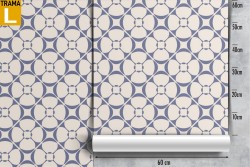 Wallpaper decoration with stylized geometric flowers.