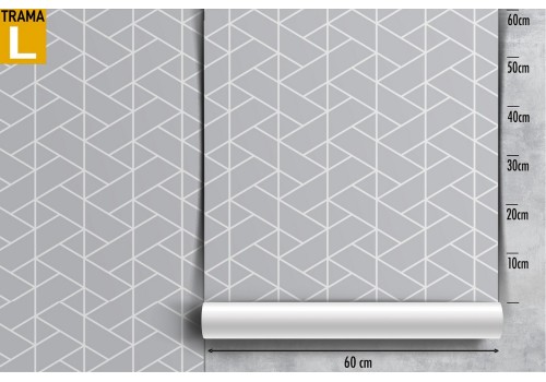 Carta da Parati decorazione geometrica moderna grigio. 2