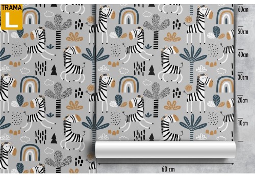 Stylized zebra wallpaper children's decoration. 2