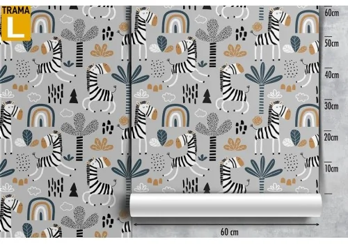 Stylized zebra wallpaper children's decoration. 2