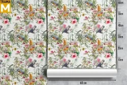 Tropical Animals Flowers Wallpaper