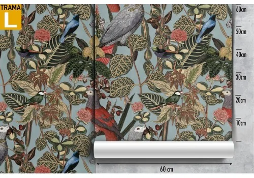 Tropical leaves and parrots vintage nature wallpaper. 2