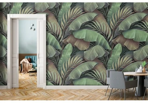 Tropical leaves nature modern design wallpaper.