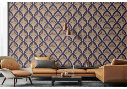 Art Deco vintage geometric wallpaper decoration.