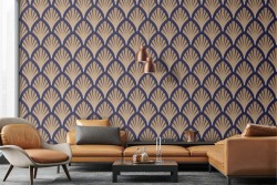 Art Deco vintage geometric wallpaper decoration.