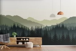 Wallpaper Paintings and Watercolors Forests and Trees Mountain