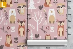 Carta da Parati animali foresta natura bambini.