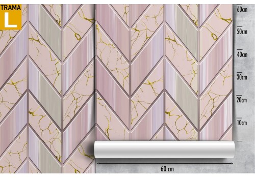 Carta da Parati superficie mattonelle rosa luxury. 2