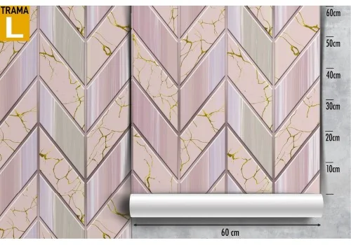 Carta da Parati superficie mattonelle rosa luxury. 2