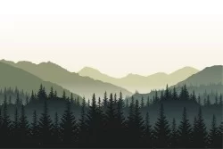 Wallpaper Design and Styles Landscapes and Nature Paintings and Watercolors Forests and Trees Mountain