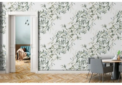 Carta da Parati fiori bianchi natura pattern.