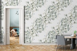 White flowers nature pattern wallpaper.