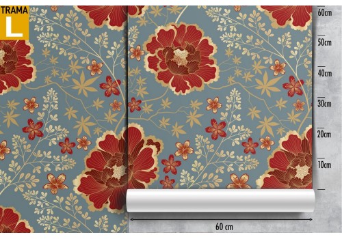 Red flowers vintage stylized nature wallpaper. 2