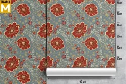 Stylized Vintage Nature Flowers Wallpaper