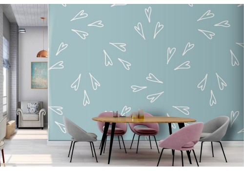 Wallpaper with stylized hearts modern pattern.