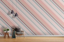 Carta da Parati decorazione moderna righe rosa.