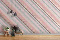 Carta da Parati decorazione moderna righe rosa.