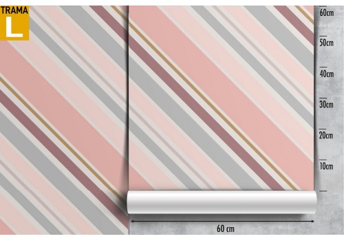 Carta da Parati decorazione moderna righe rosa. 2