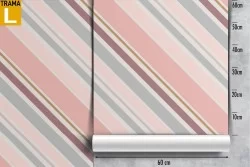 Carta da Parati decorazione moderna righe rosa.