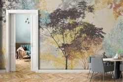 Carta da Parati Dipinti e Acquerelli Foreste e Alberi Natura