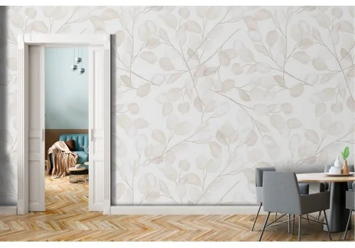 Refined nature leaves wallpaper vintage design.