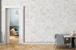 Wallpaper with refined nature leaves vintage design.