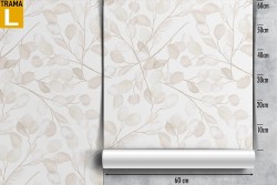 Carta da Parati foglie natura raffinata design vintage.