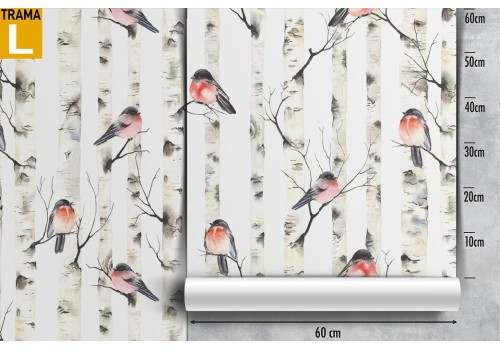 Stylized nature wallpaper and sparrows. 2