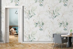 Carta da Parati piante foglie natura pattern.