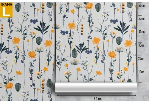 Wallpaper with stylized flowers nature vintage design. 2