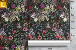 Tropical flowers and leaves wallpaper nature pattern.